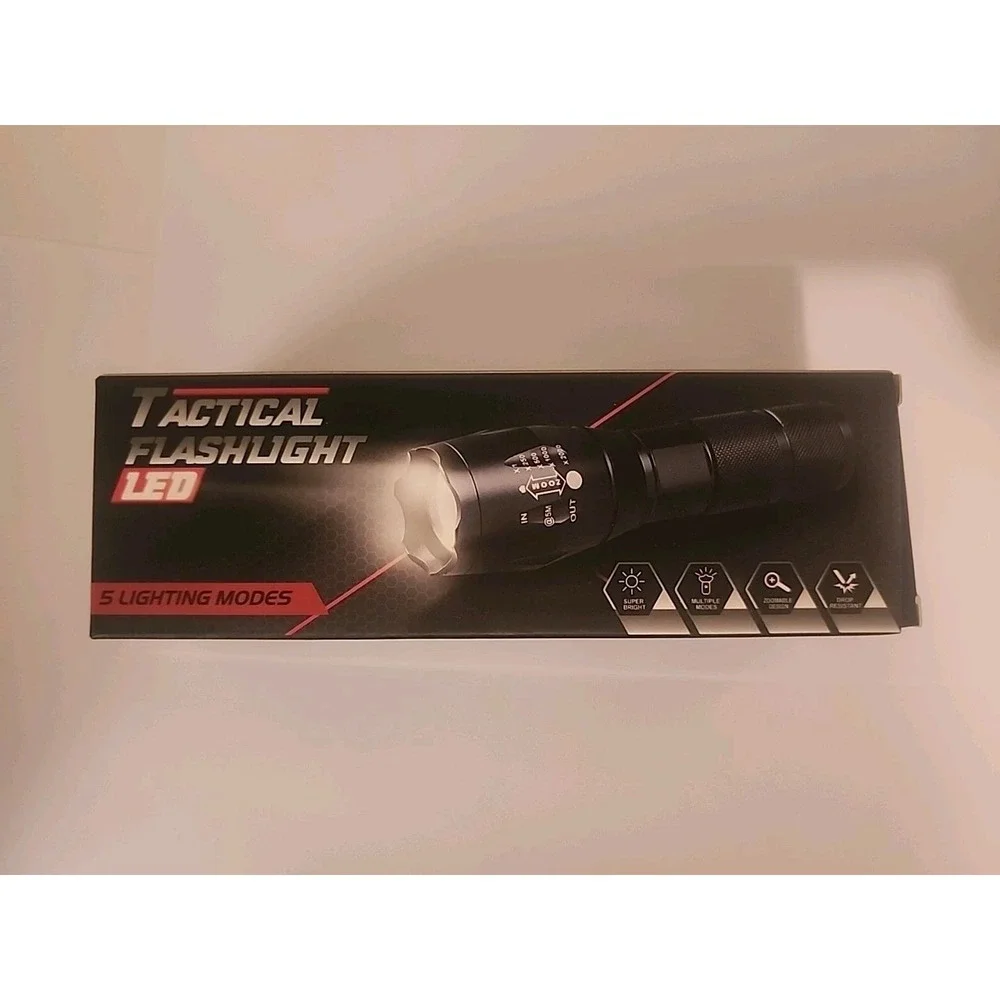LED Zoomable 1000 Lumen Tactical Flashlight Outdoor Camping Emergency
